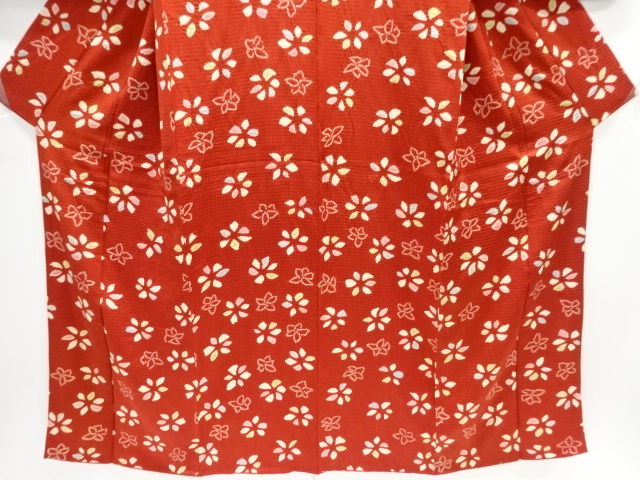  絞り　花模様小紋着物